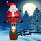 Costway 8 FT Inflatable Santa Claus & Reindeer Giant Hot Air Balloon with LED Lights